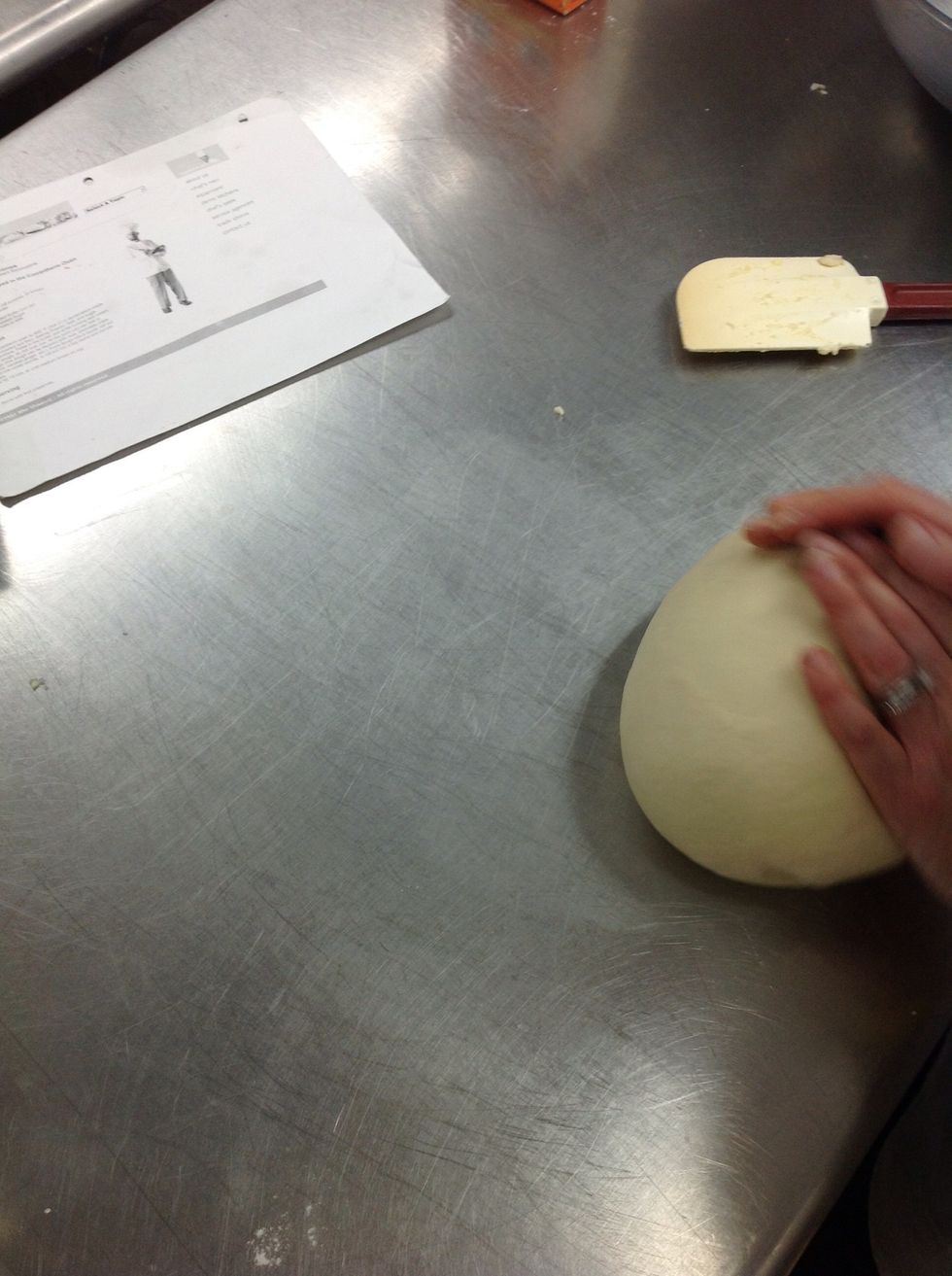 Take dough and knead for a second time for 3 min.