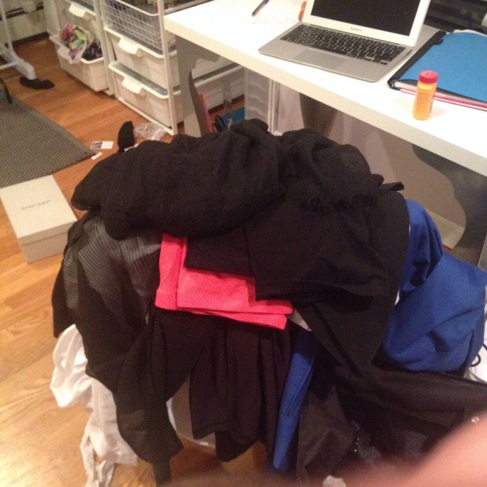 Take everything out of the closet and dust ( vacuum, etc ) the inside so you have a clean space to work with.