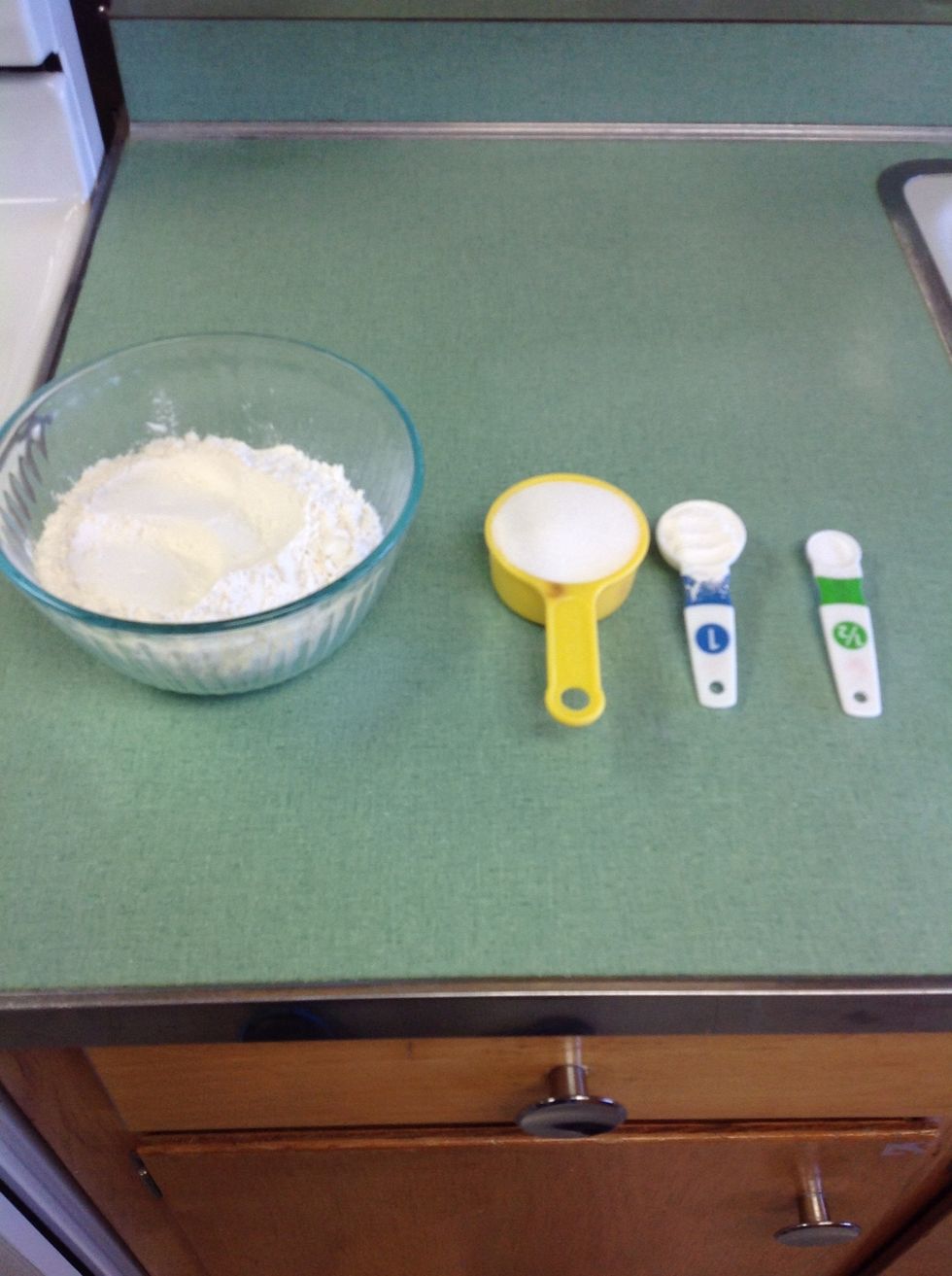 Take first four dry ingredients. Only these four