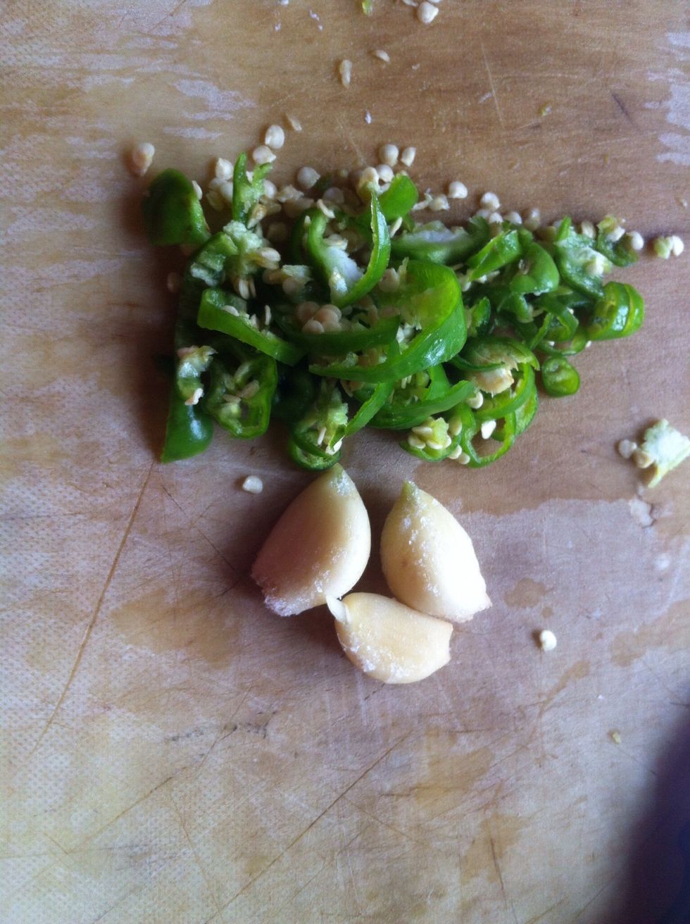 take garlic and peel