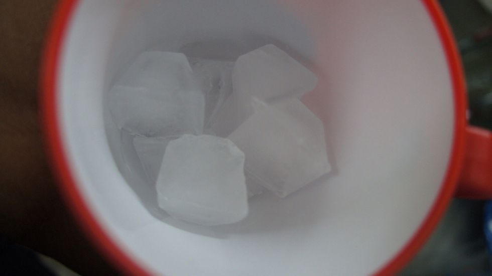 Take ice cubes..