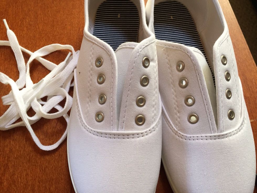 Take laces out of shoes.