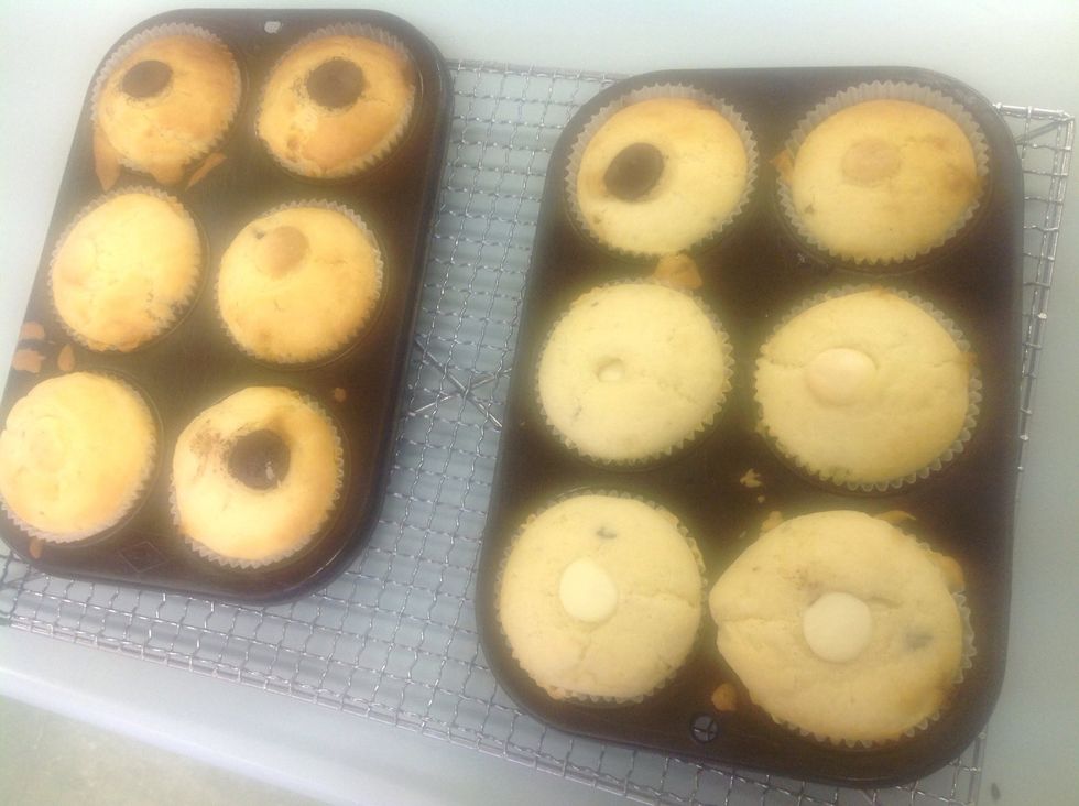 Take muffin trays out of your oven and place them on the wire rack