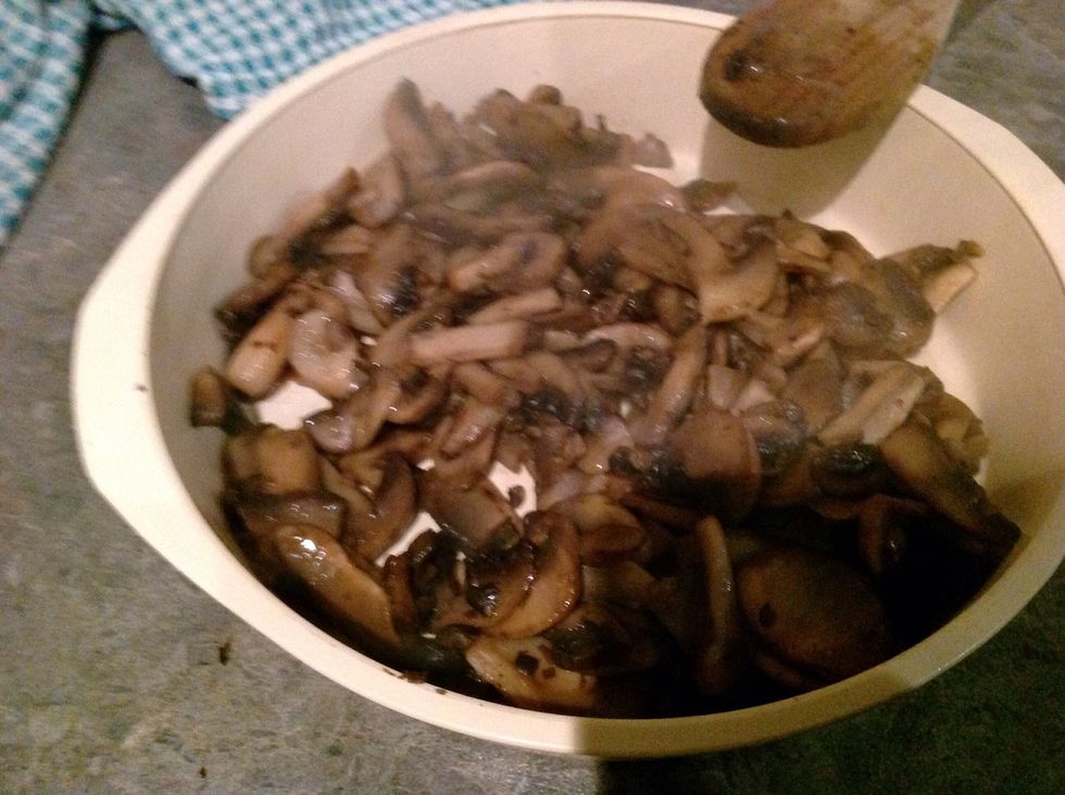 Take mushrooms out of the pan once cooked