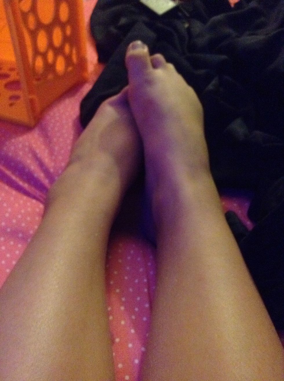 Take off anything uncomfortable such as socks...