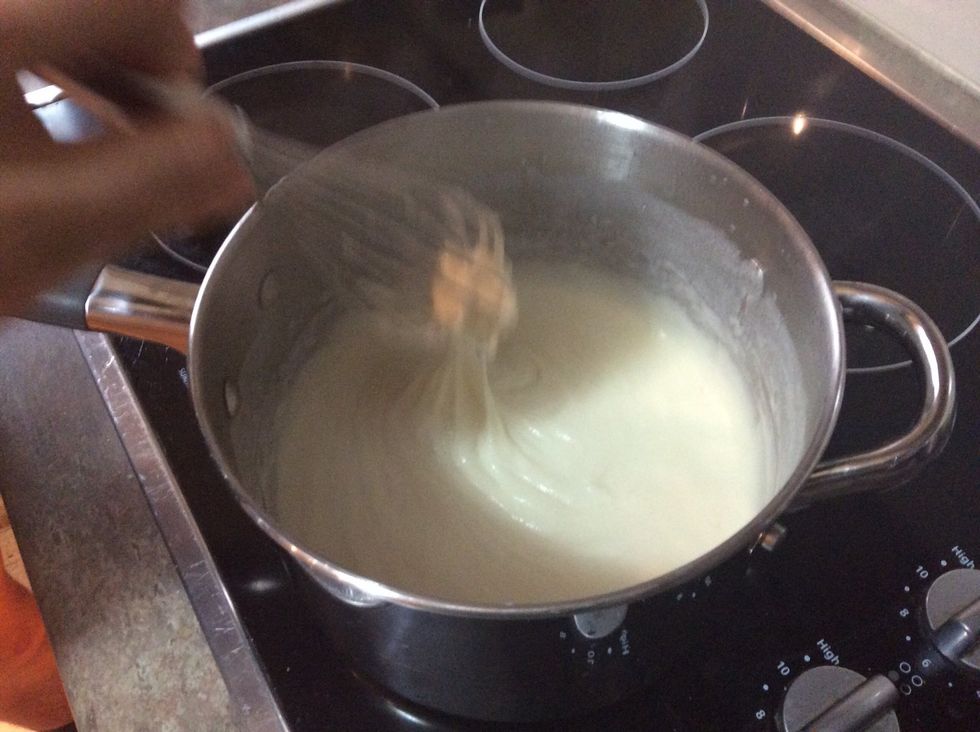 Take off heat and sit as soon as thickening starts.