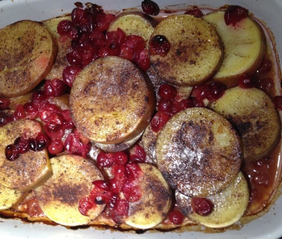 Take off the cover and put it back into the oven for about half and hour.