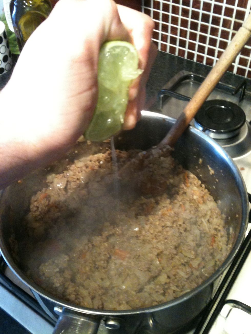 Take off the heat, add the juice of half a lime and salt to taste. I added about 1/2 teaspoon of sea salt, but each to their own.