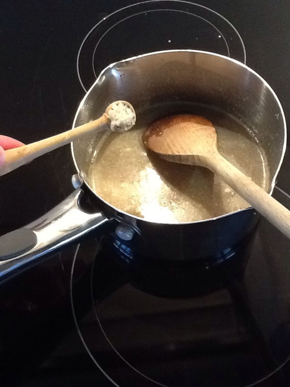 Take off the heat and add the cream (careful - it may sputter), stir in the salt and set aside to cool.