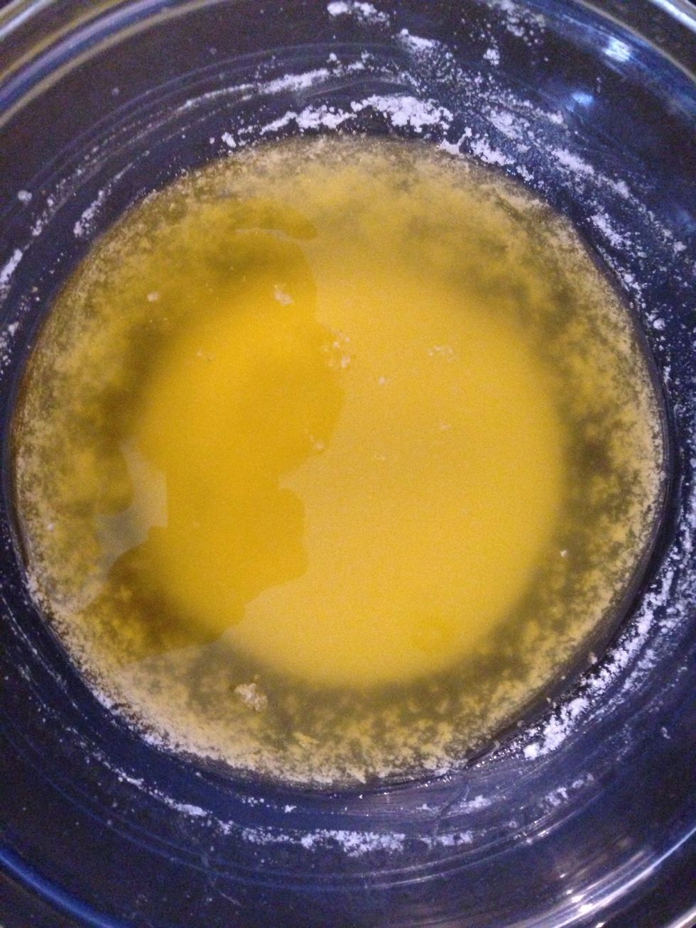 Take off the top white layer that hardened