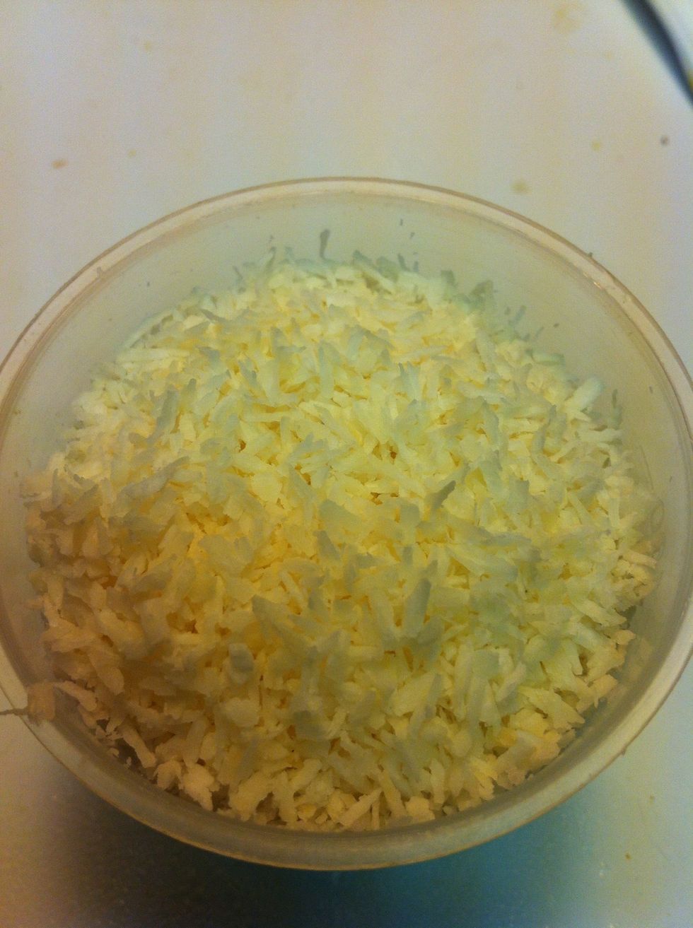Take one cup shredded coconut