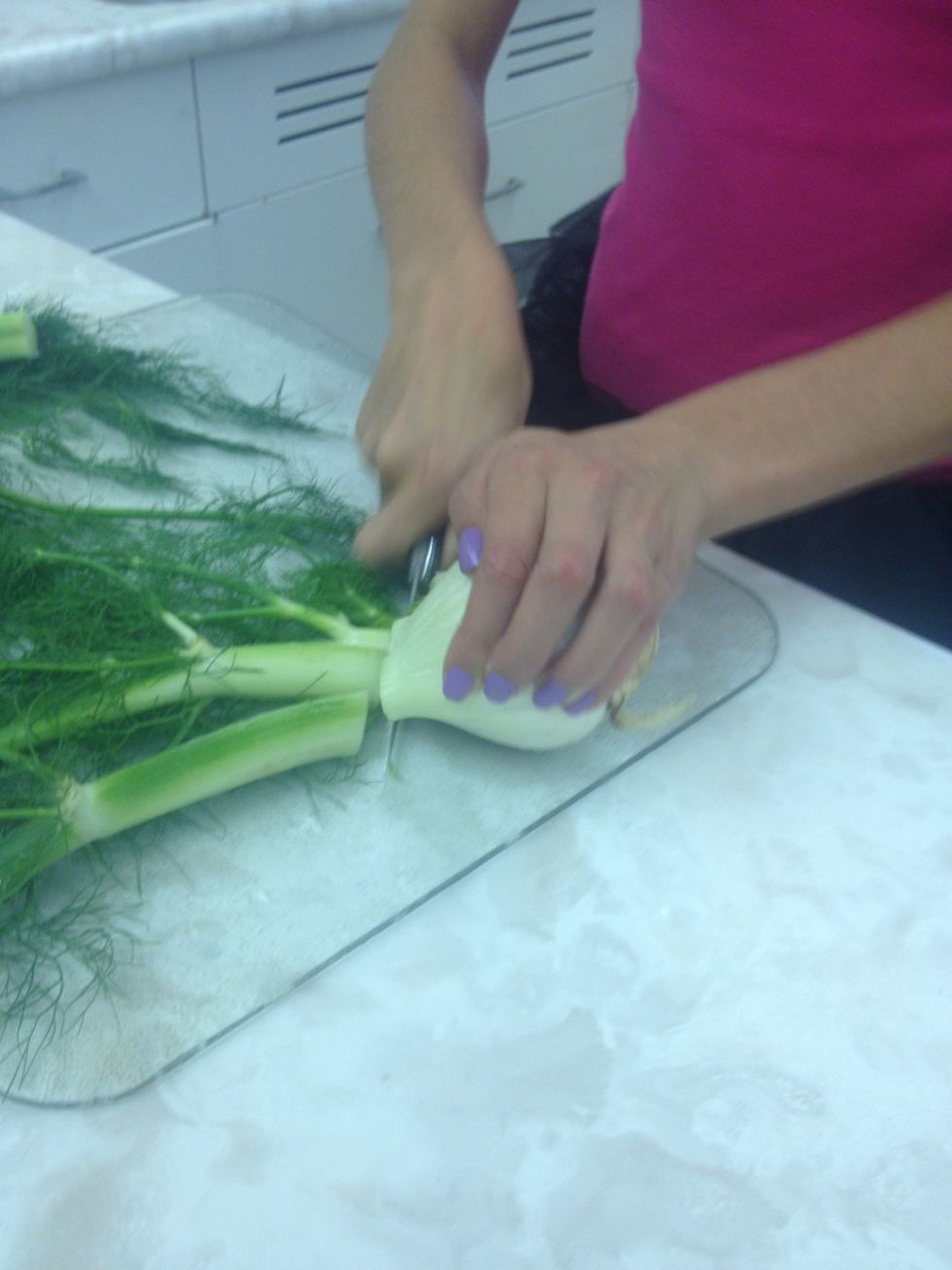 Take one fennel bulb, remove stalks