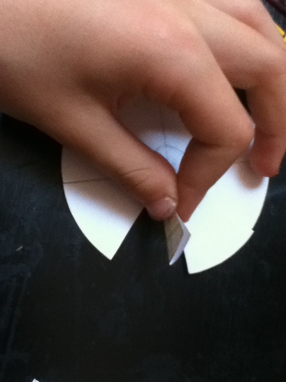 Take one of your segments, and pinch it in half.