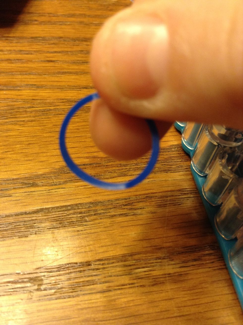 Take one of your third color bands.