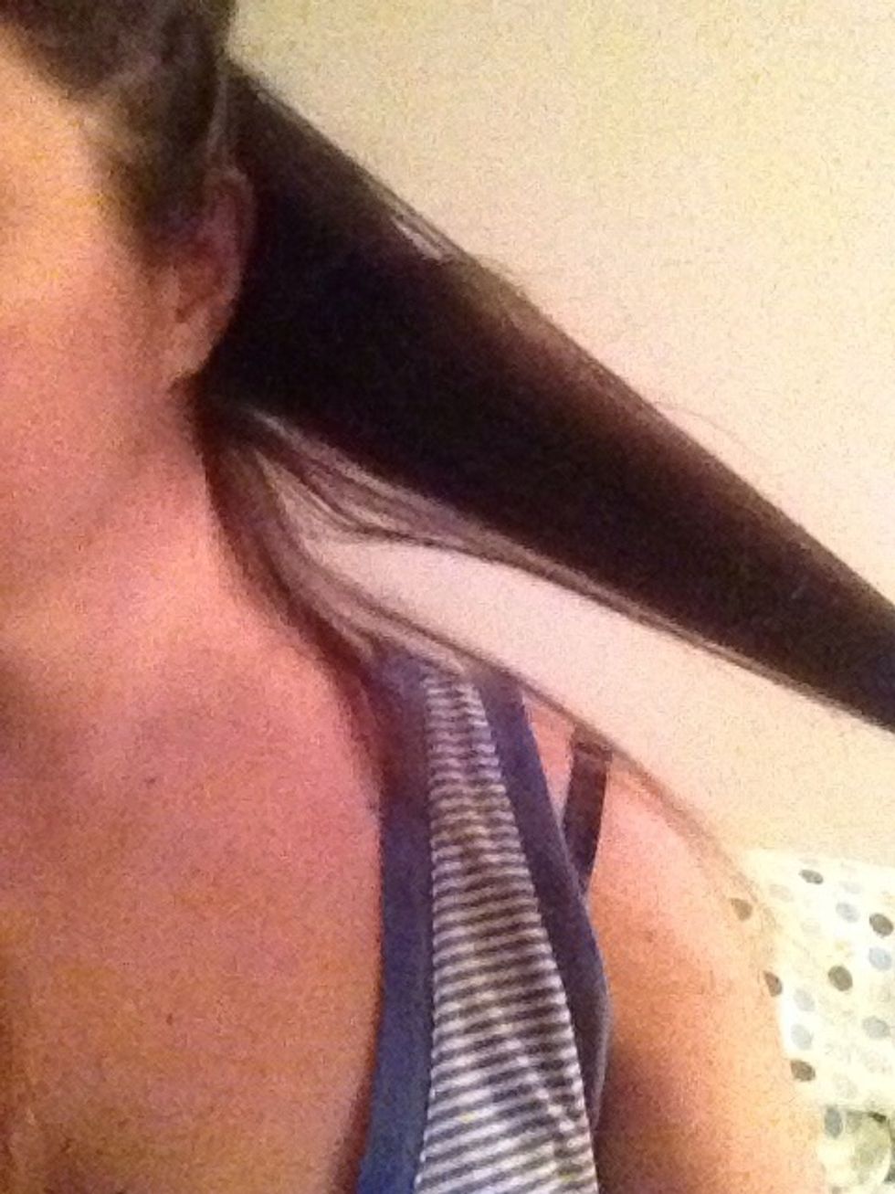 Take one to two inch sections of hair at a time.