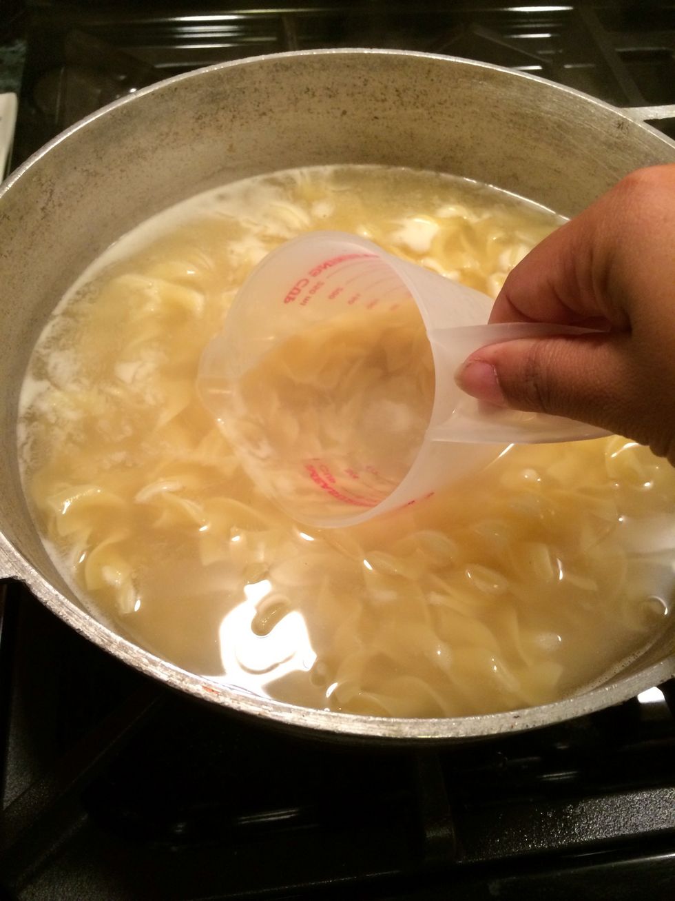 Take out 1/2 cup of the broth the noodles were cooked In.