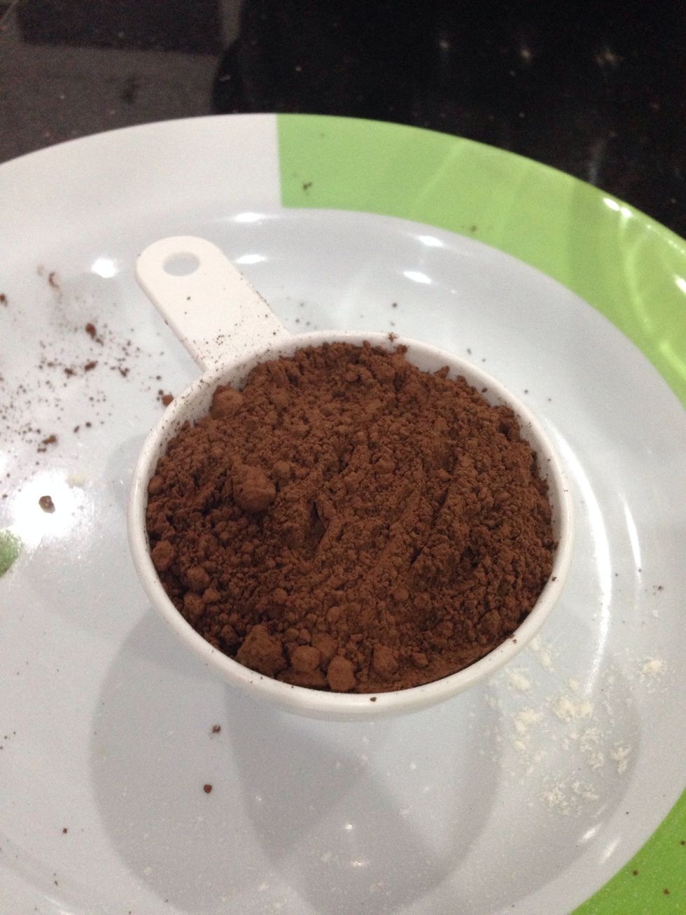Take out 1/2 cup of unsweetened cocoa