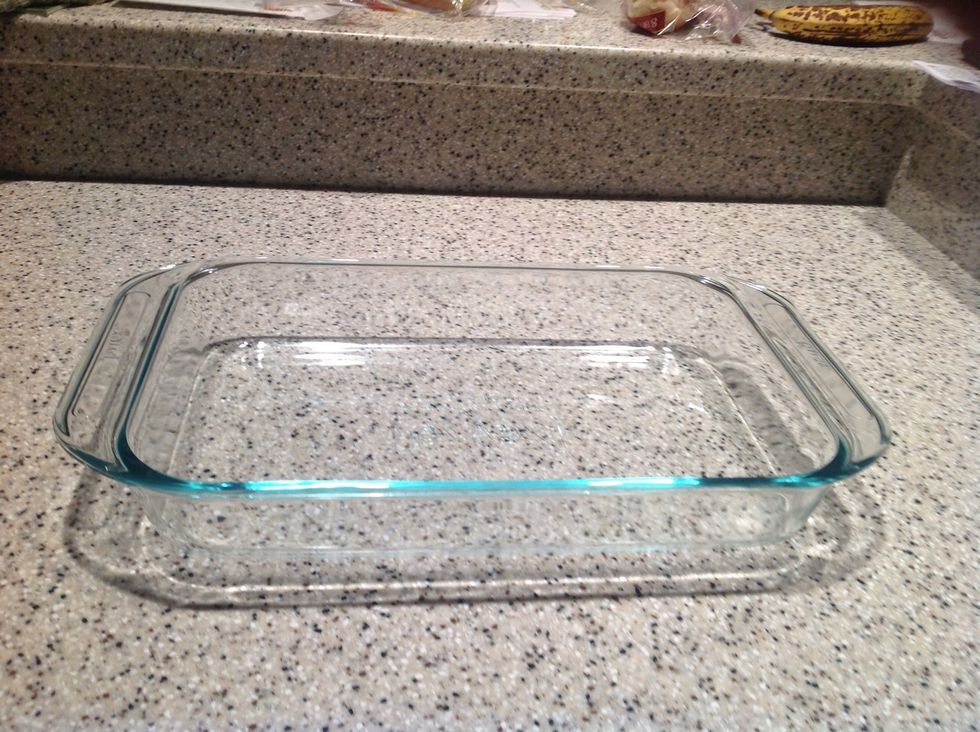 Take out 13 by 9 pan