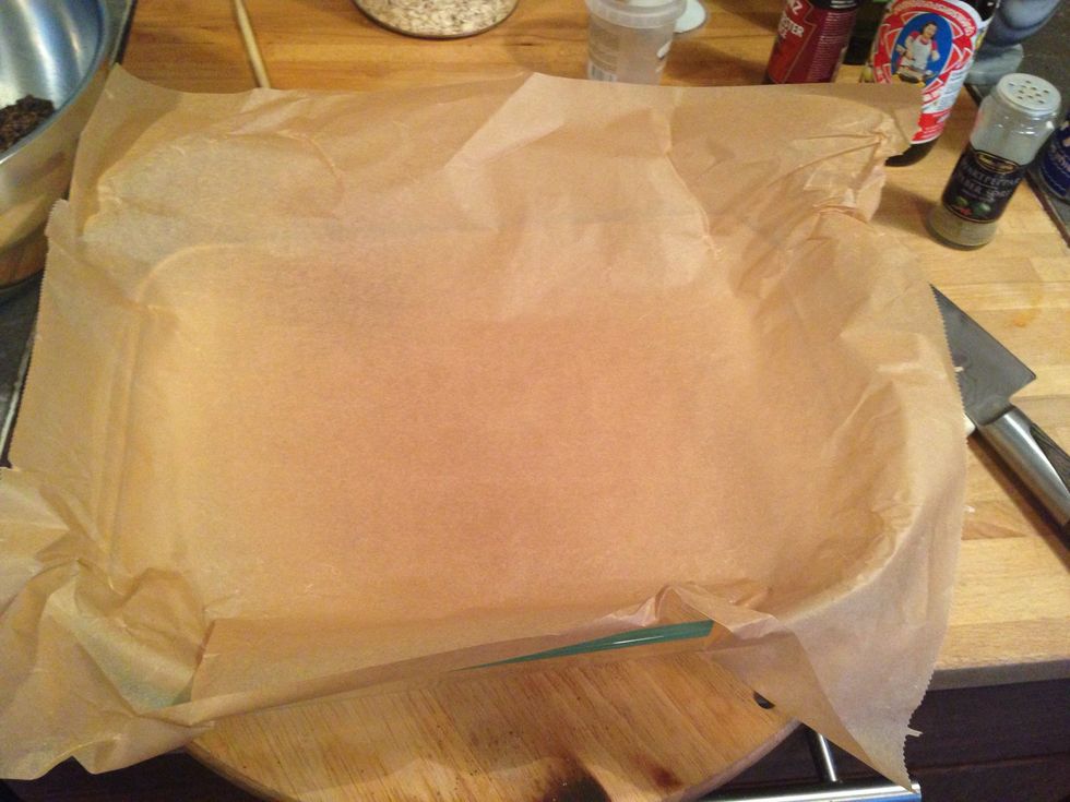Take out a baking sheet and place it on the counter