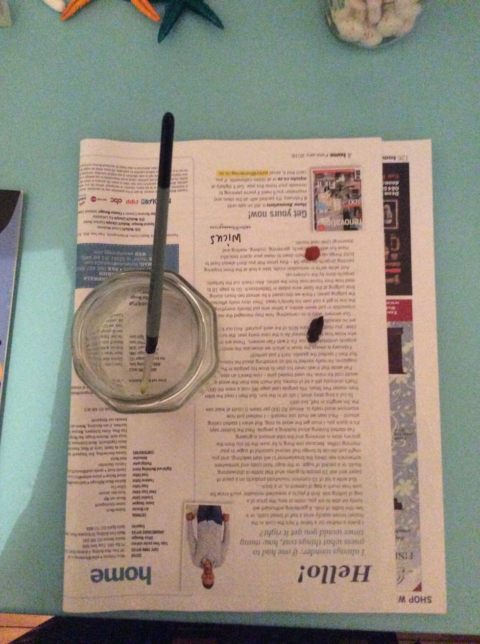 Take out a small amount of your browns and put them on a piece of magazine paper and dip your brush in a jar of water