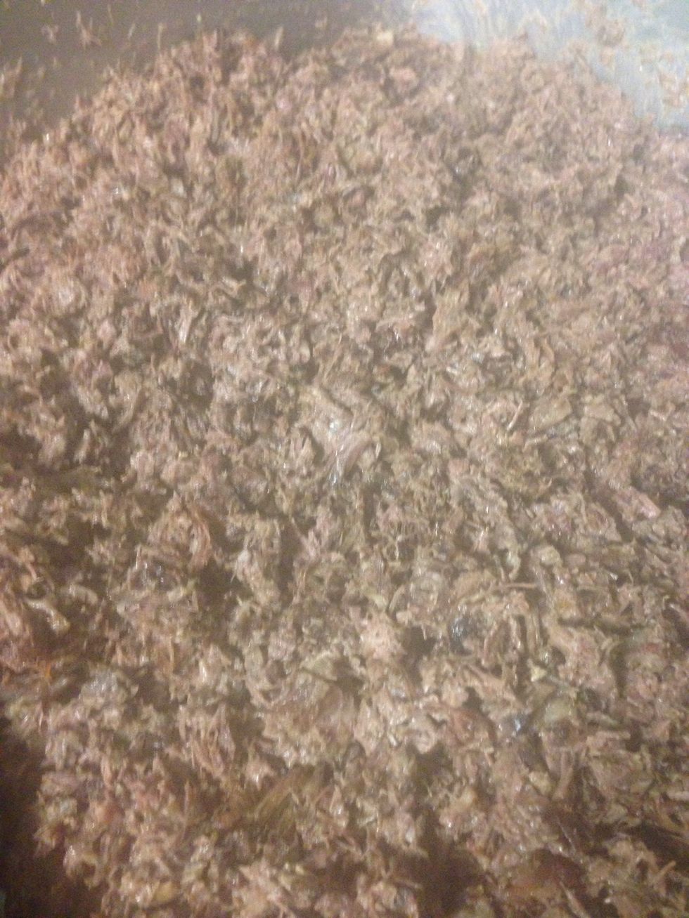 Take out all the meat from the ribs and chop it up