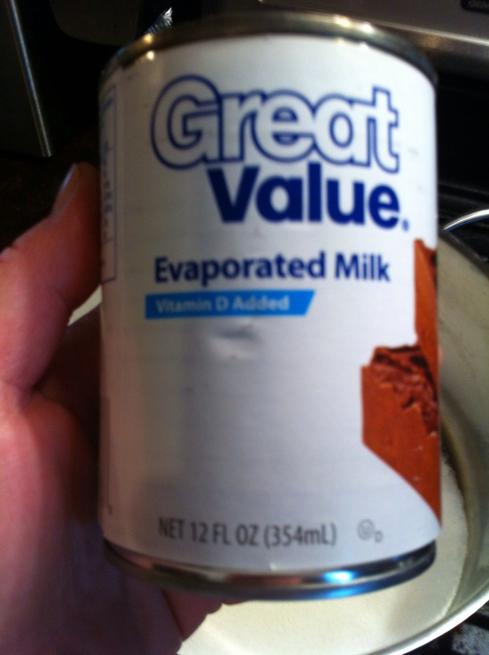 Take out can of evaporated milk.