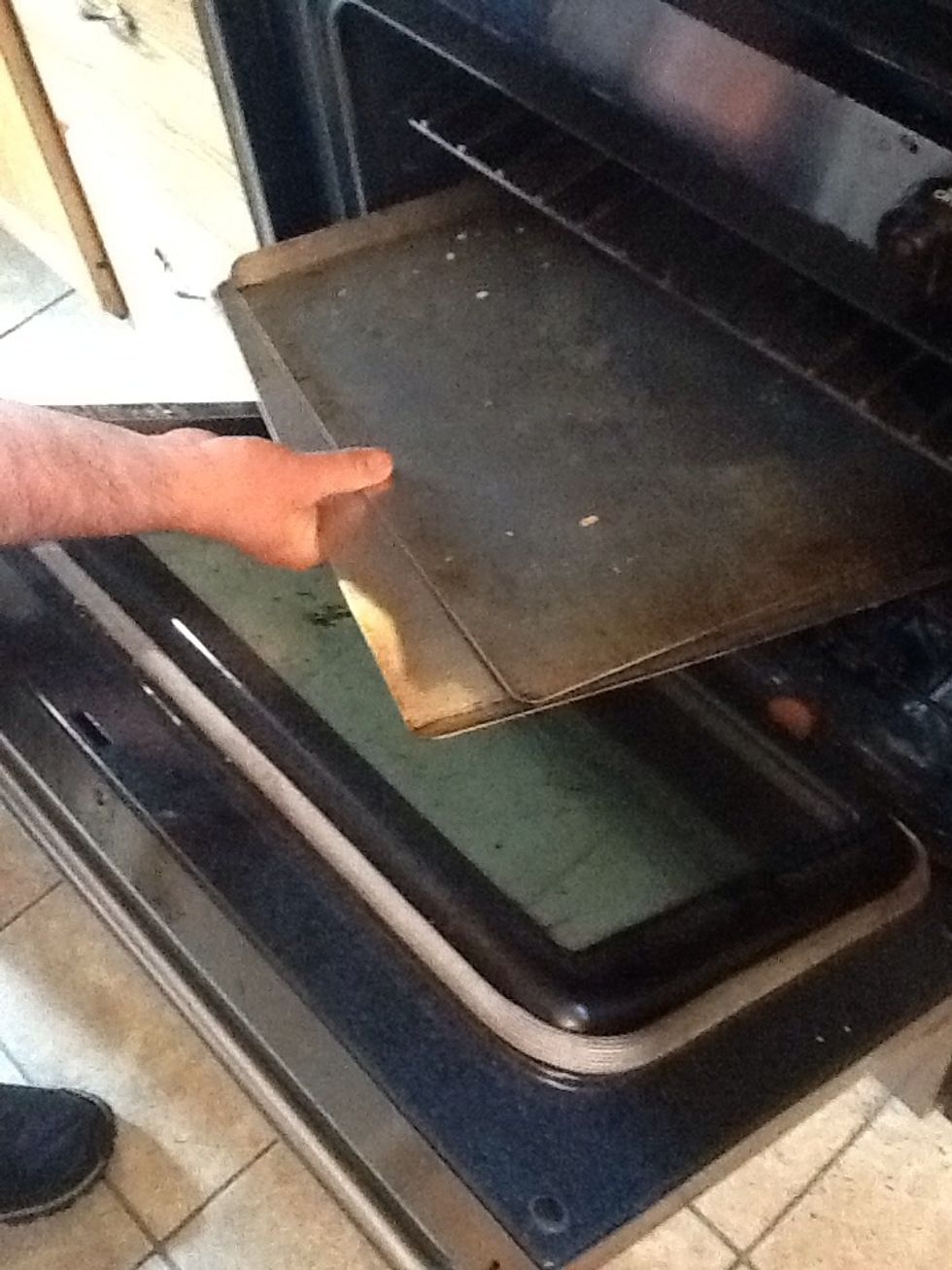 Take out cooking sheets.