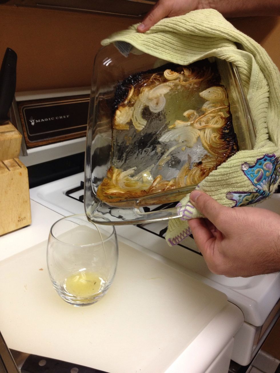 Take out fat from oven tray