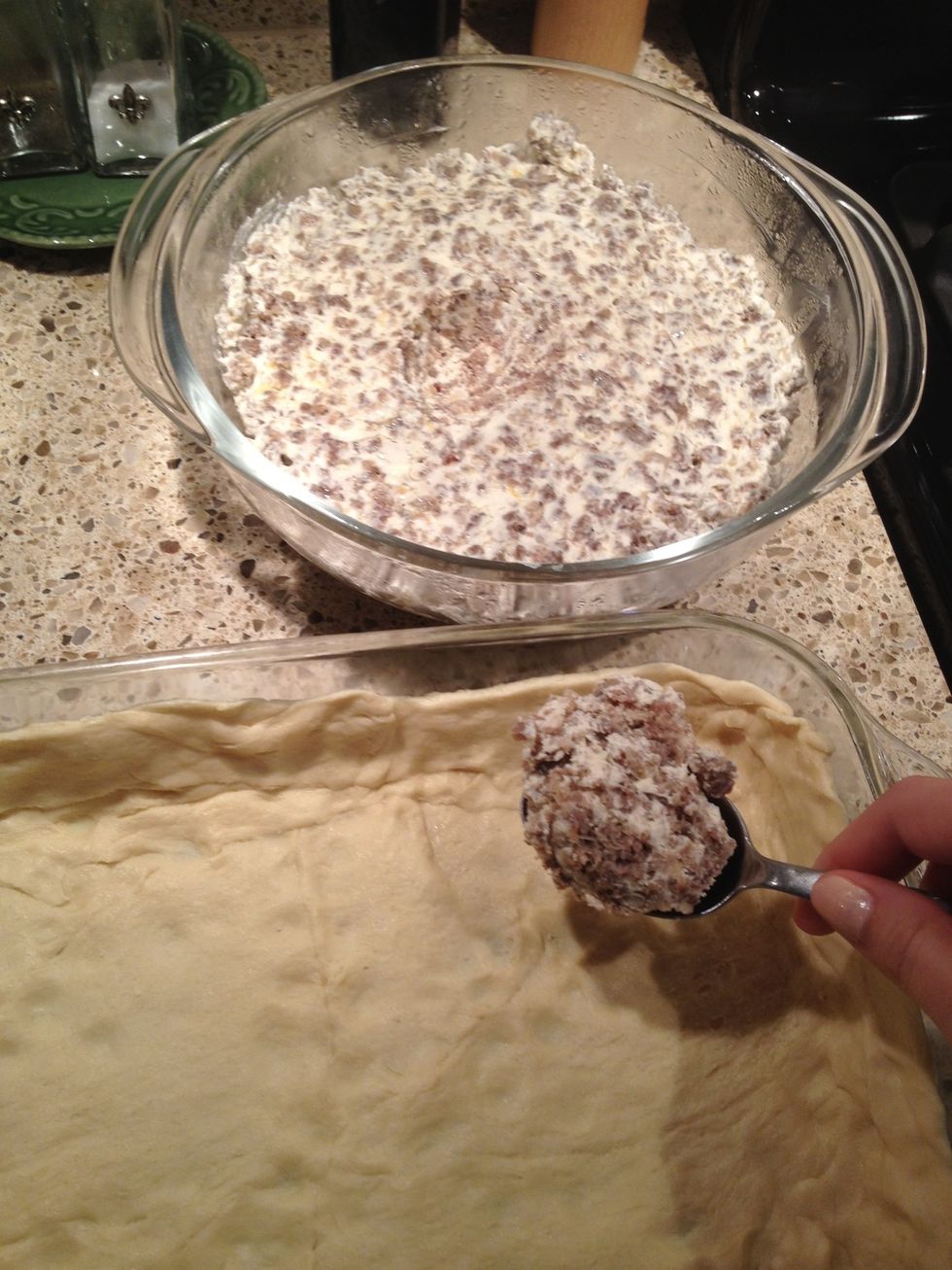 Take out filling and scoop into crust.
