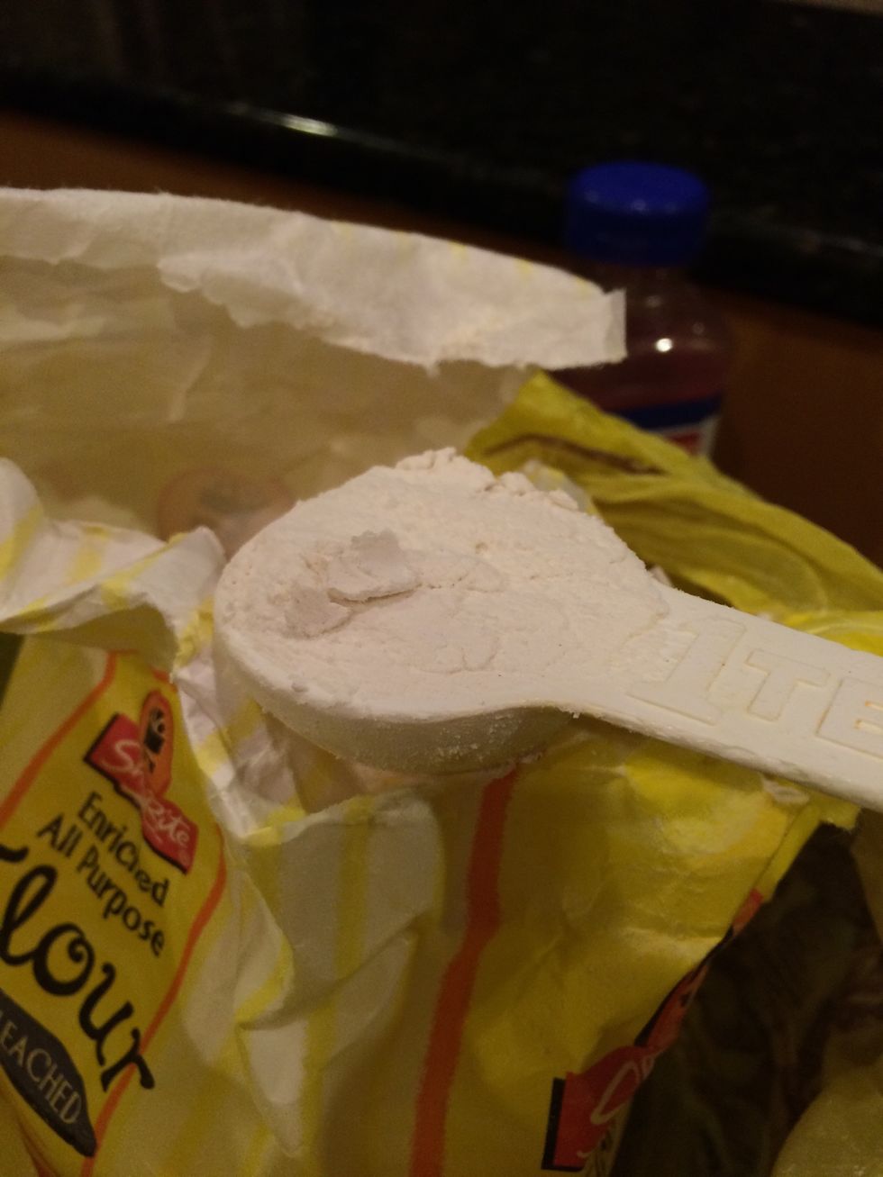 take out flour and put in 3 tablespoons.