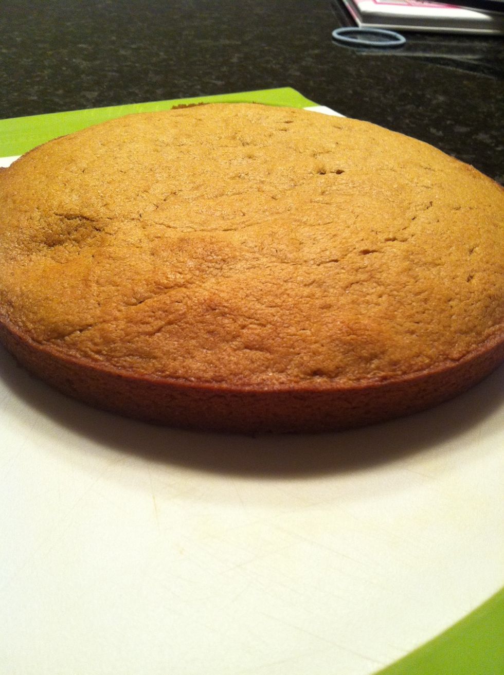 Take out of the oven and let cool, then take it out of the tin...