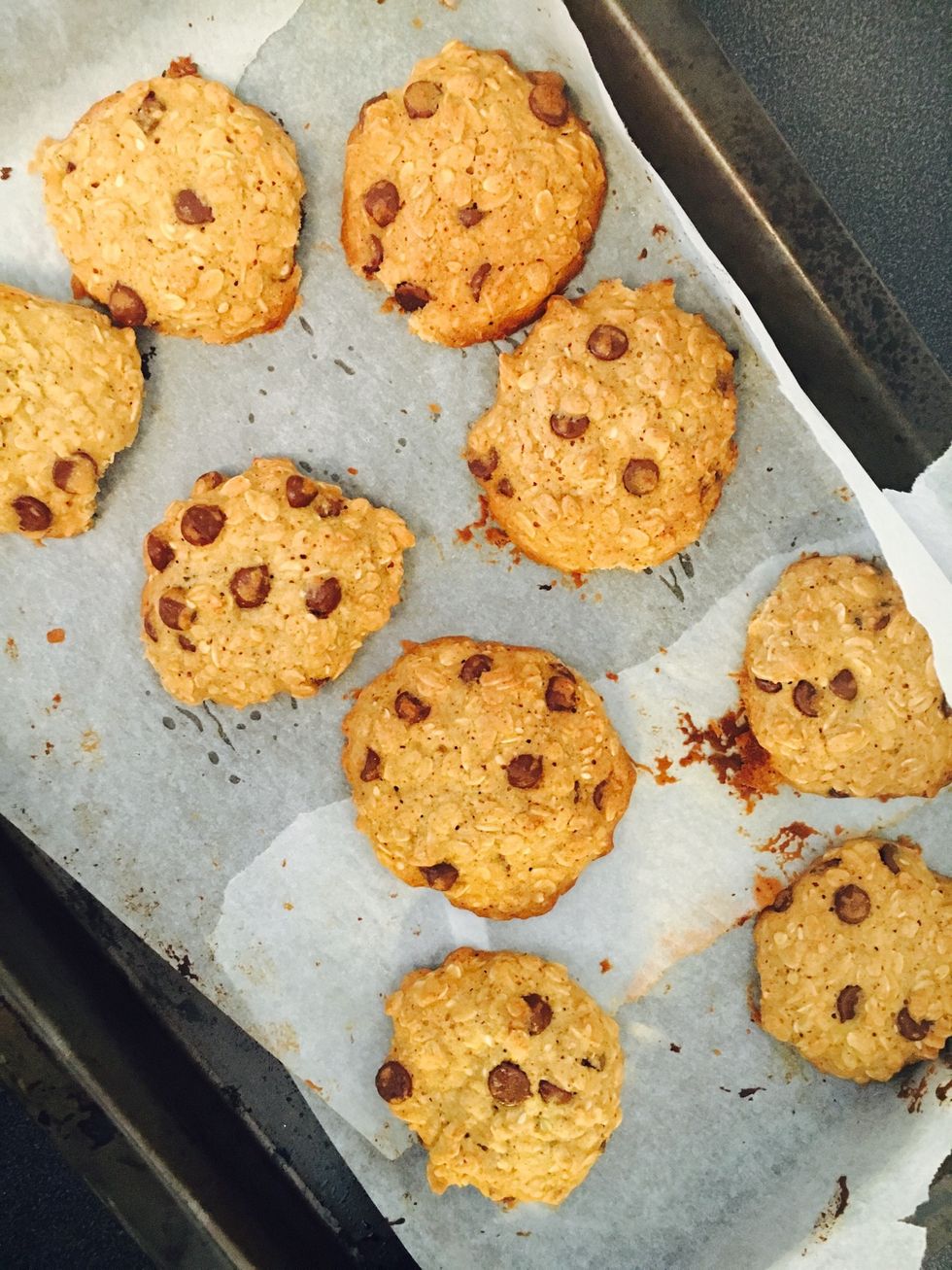 Take out of the oven when golden like this.