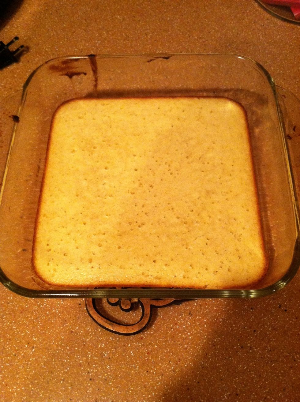 Take out of the oven when the edges are a golden brown. Do not over bake them!! Let them cool for at least 45 minutes. (FYI the brownies are suppose to be thin)
