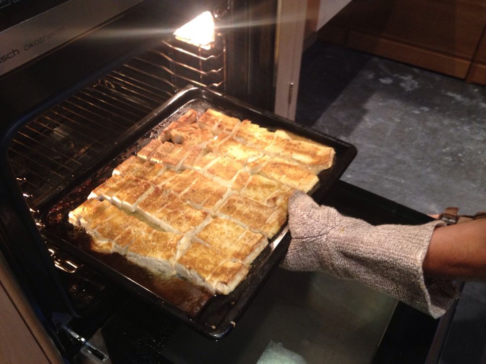 Take out of the oven.