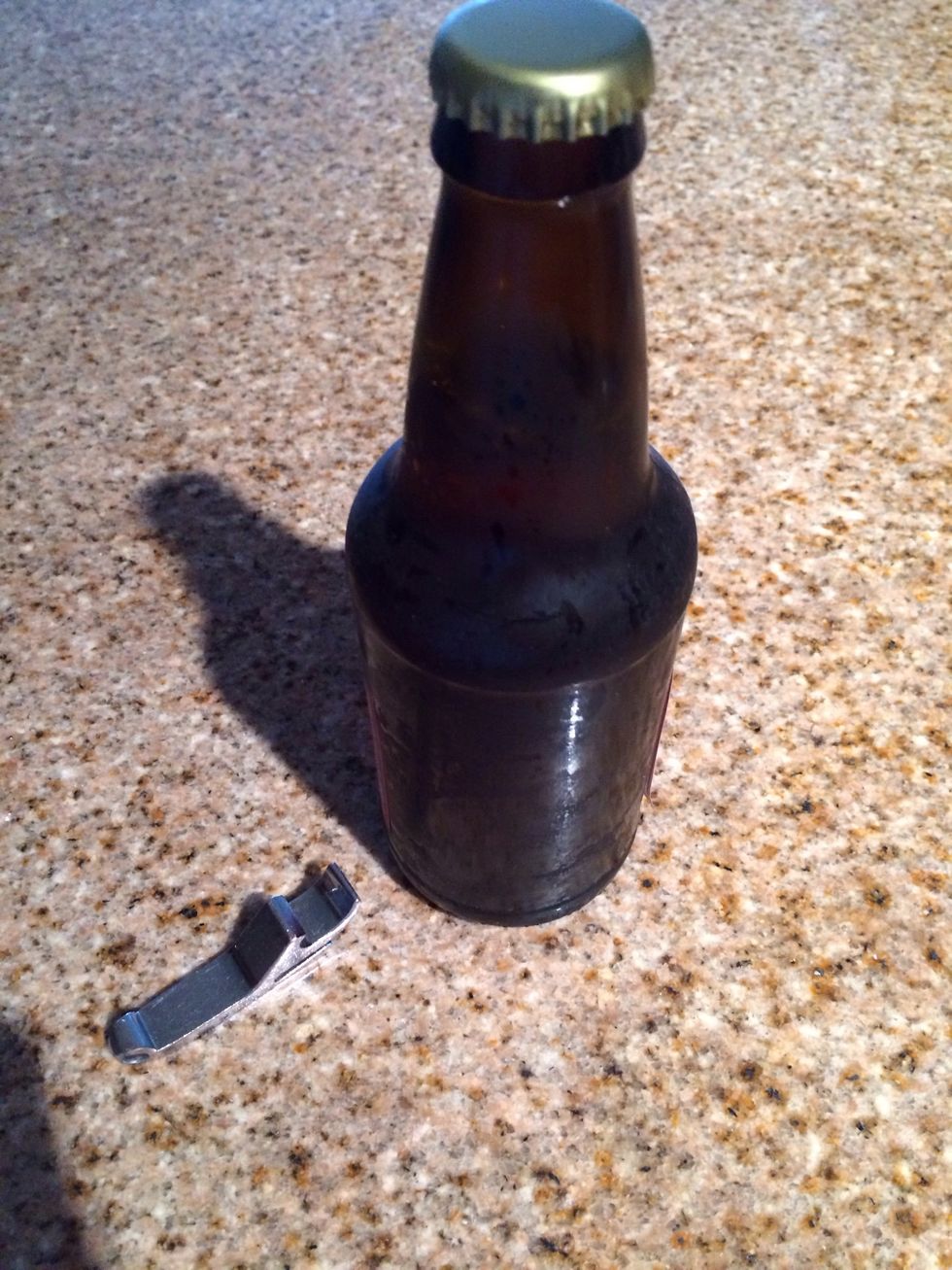 take out the beer. open and drink.