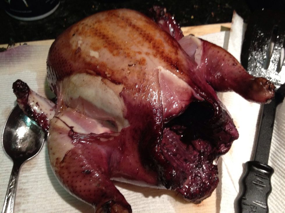 Take out the chicken and set aside after it's been browned.