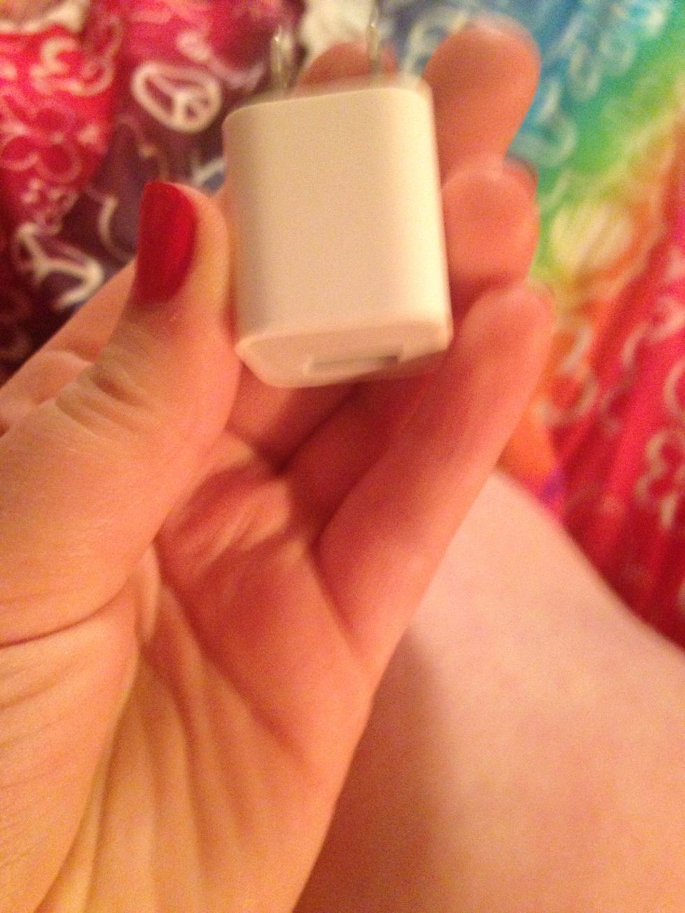 Take out the cord that normally goes in the charger