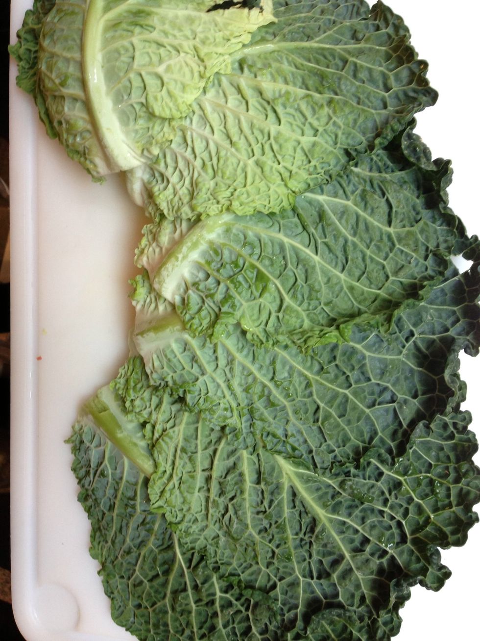 Take out the dark green leaves. You can choose to stuff them or save them for soup etc..