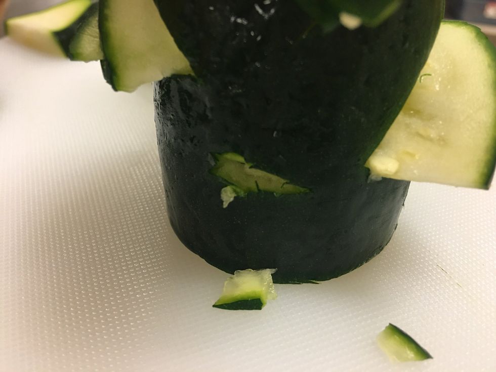 Take out the insides of the hole you make.