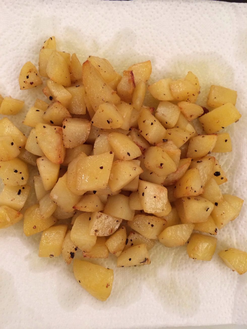 Take out the potatoes and discard the oils