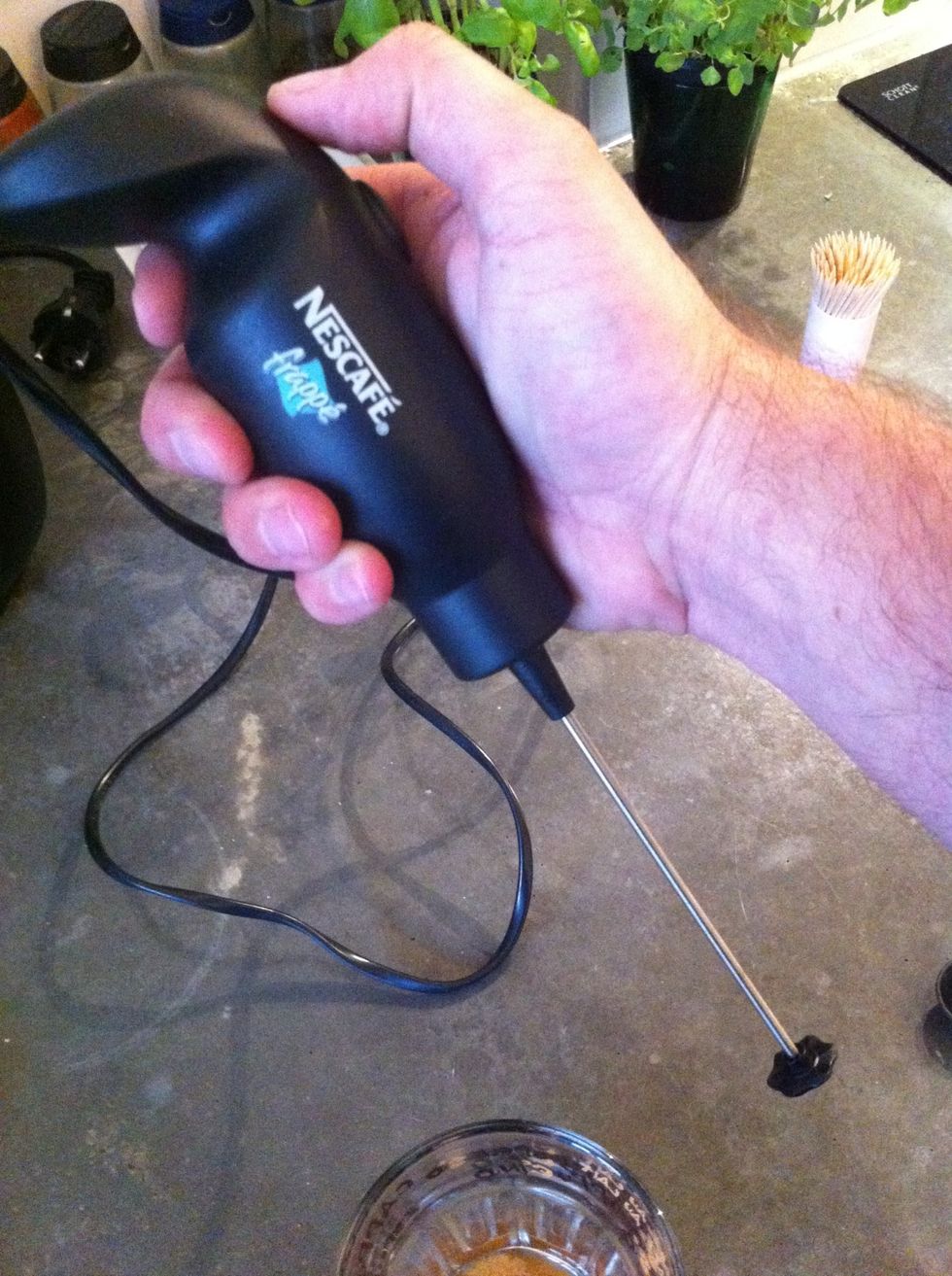 Take out you frappe whipper