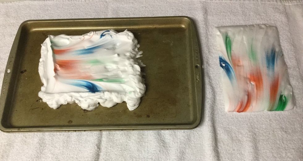 Take paper off of shaving cream.