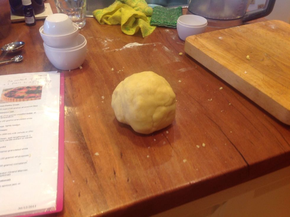 Take pastry out and form a ball. Cover with glad wrap and place in freezer for 10-15 minutes