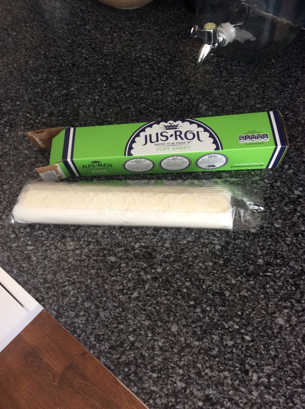Take pastry out of box and lay flat on chosen surface