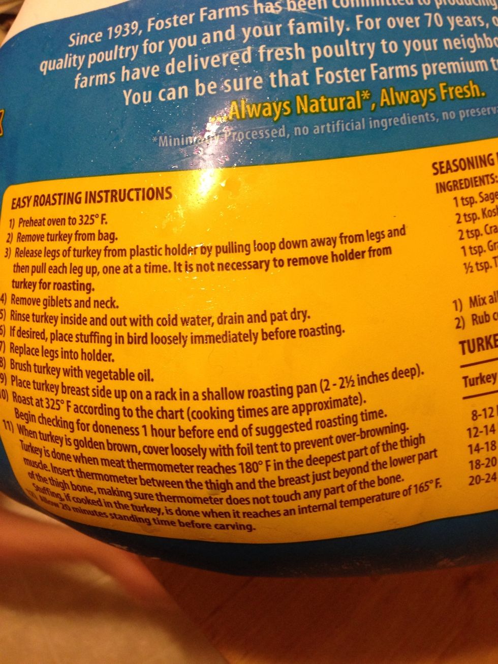 Take photos of the turkey packaging! This will save you later.