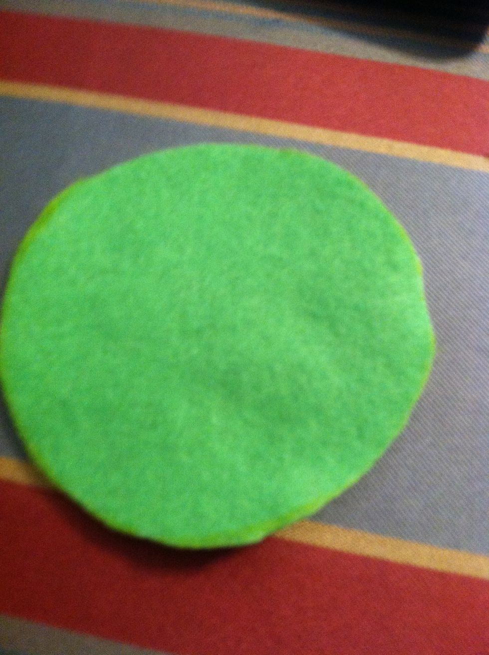 Take piece of felt and cut out a circle(doesn't need to be perfect)