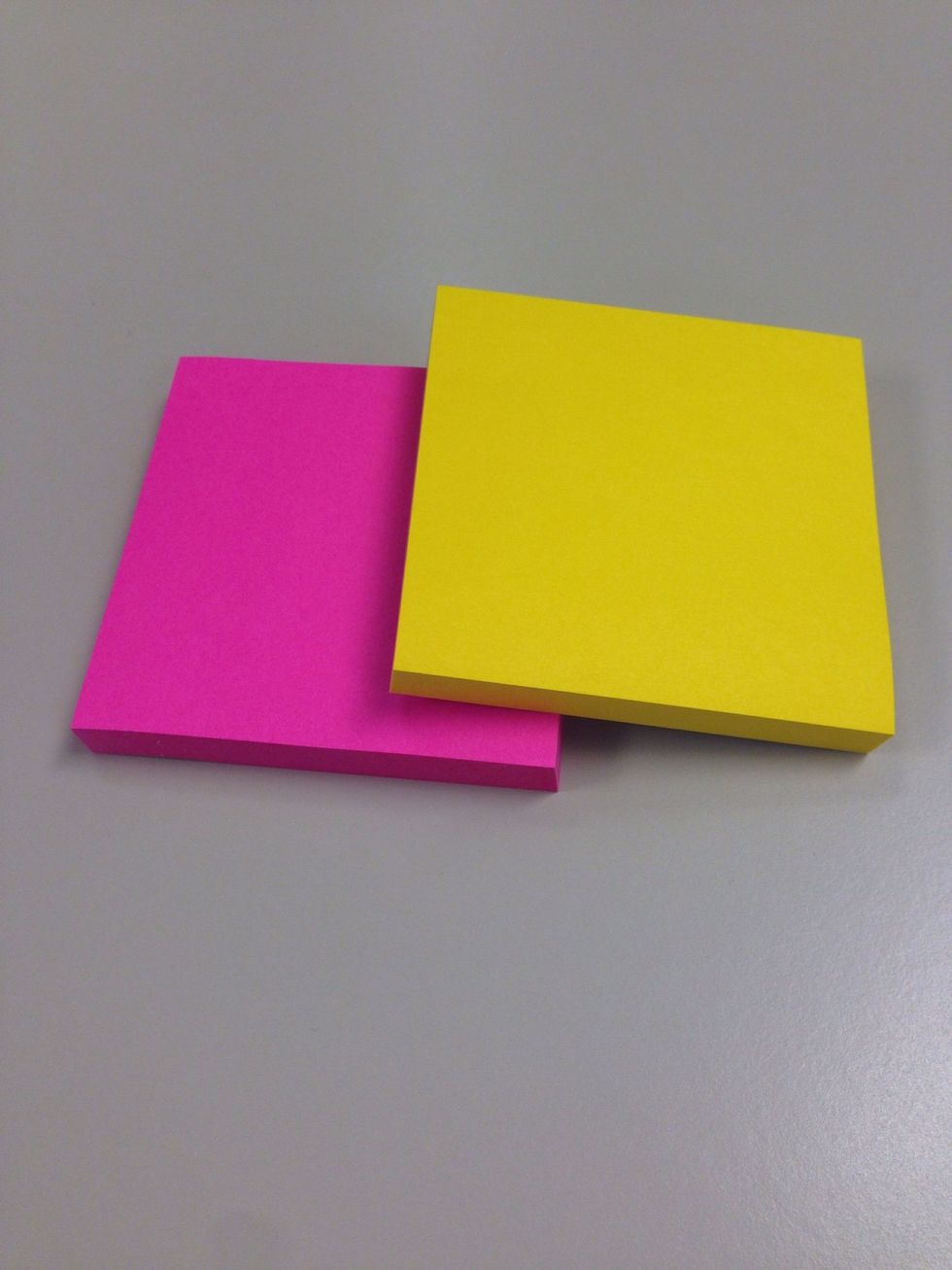 Take post-it in your choice of color. If you don't have it then take any paper in square shape.