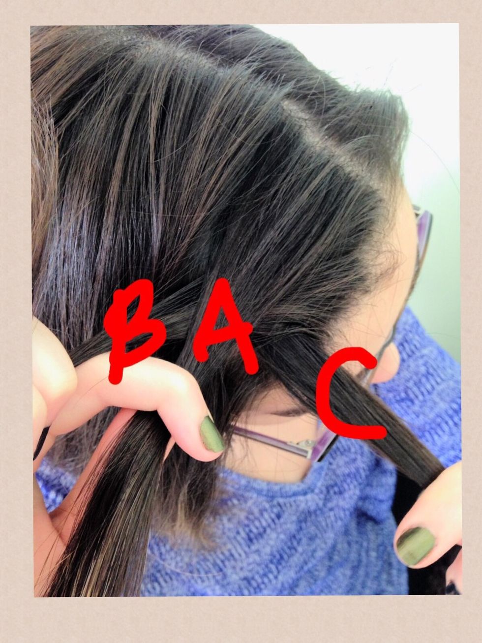 Take section A and tuck it under B so A is between A and C.