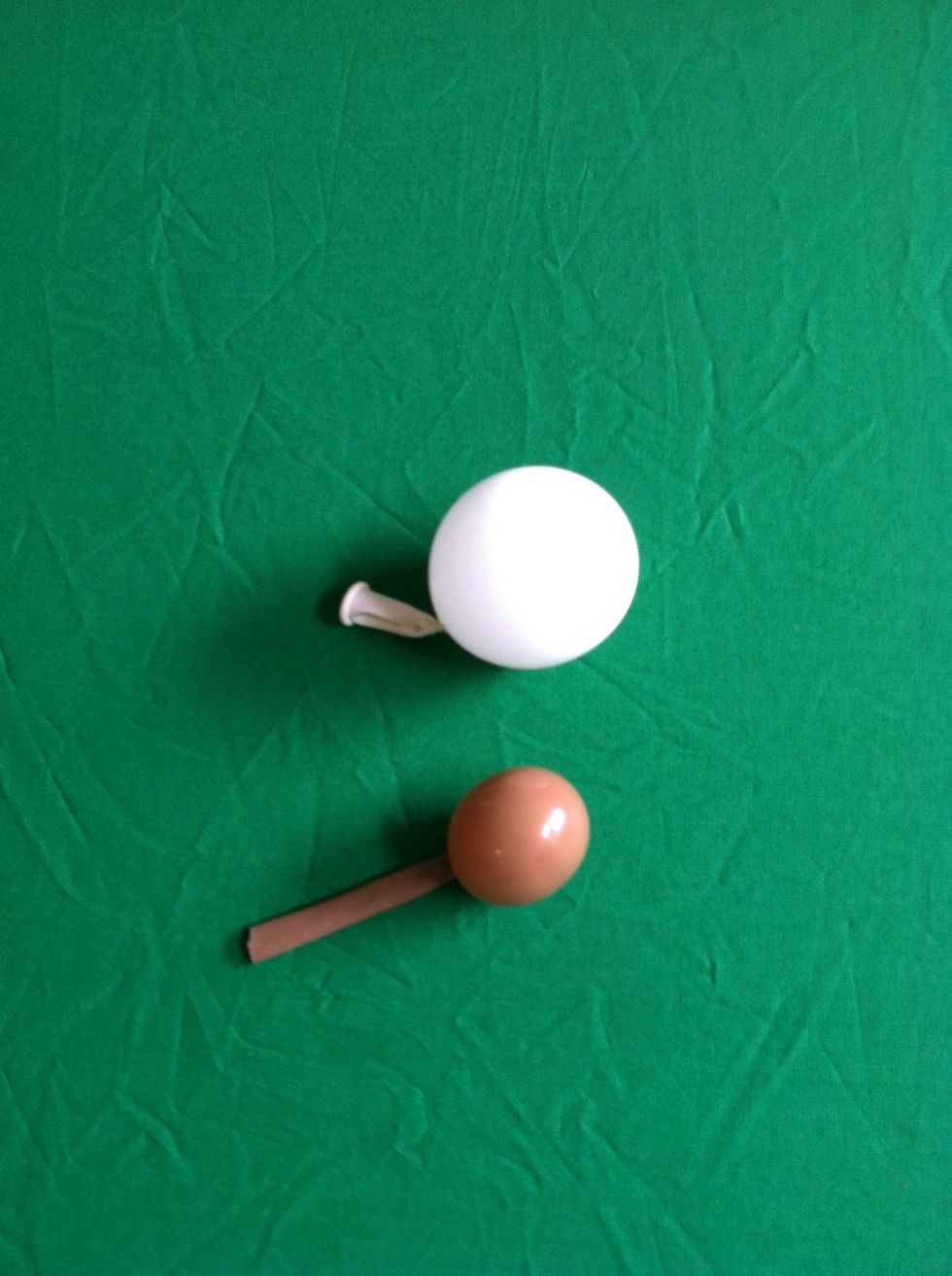 Take small white balloon and mocha scrap