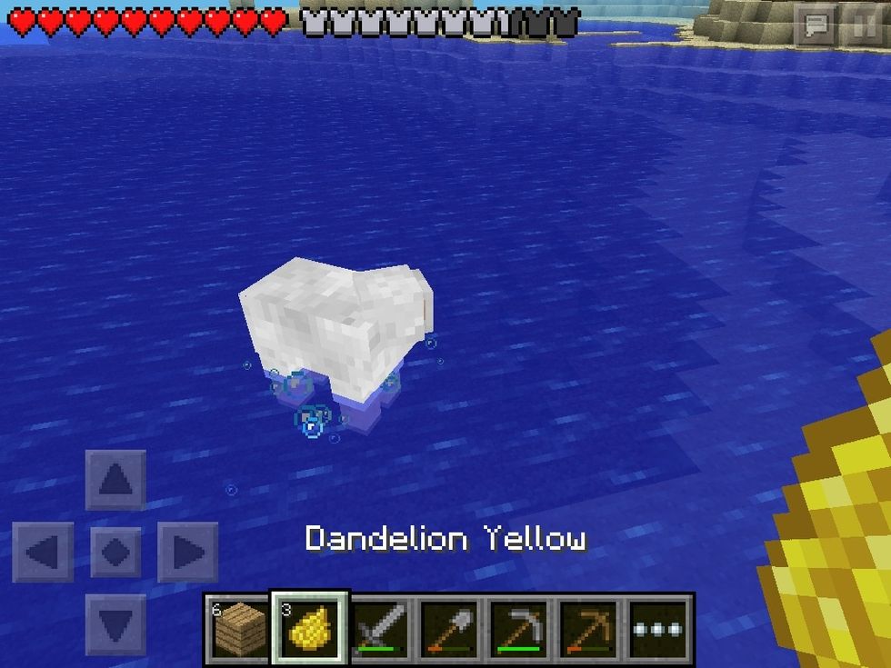 Take some dye, I'm using dandelion yellow because it's easiest.